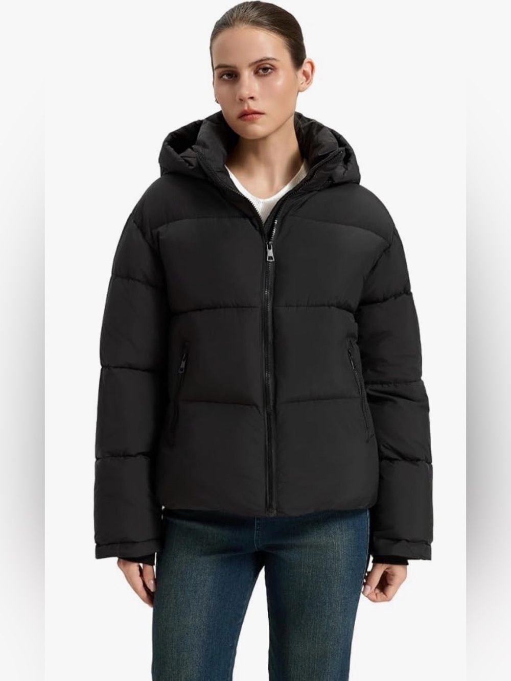 Classic Black Hooded Puffer Jacket